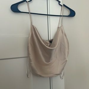 Ivory Satin crop top